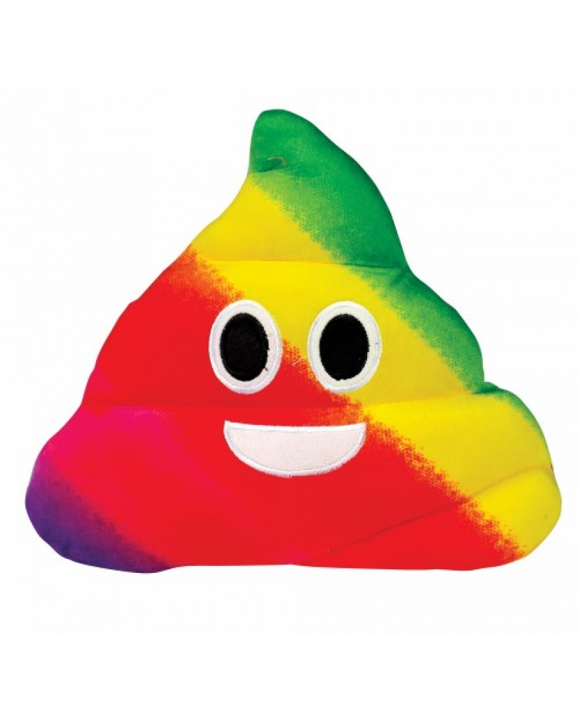 rainbow poop emoji pillow